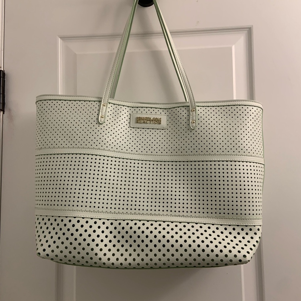 Kenneth Cole Reaction Perforated Tote in Light Mint